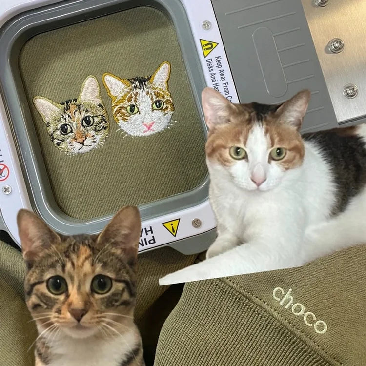 Camiseta e Moletom Bordado Personalizado | O Rosto do Seu Pet no Peito