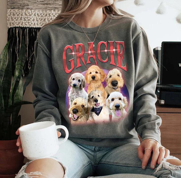 Camiseta personalizada com foto Vintage para amante de animais de estimação