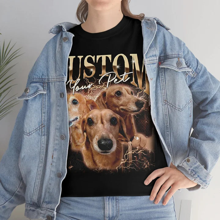 Camiseta personalizada com foto Vintage para amante de animais de estimação