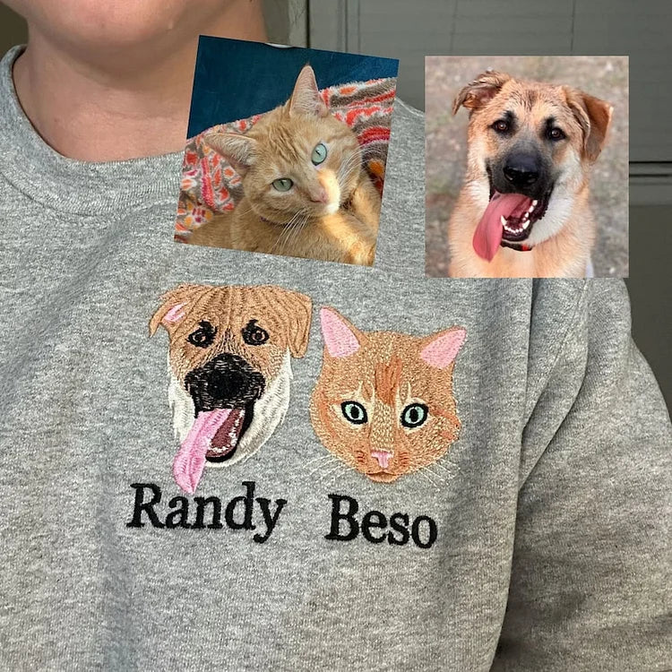 Moletom Personalizado com Bordado do Seu Cachorro e Gato | Leve Seu Pet no Peito