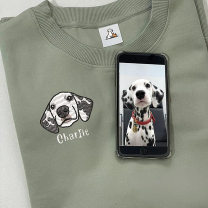 Camiseta e Moletom Bordado Personalizado | O Rosto do Seu Pet no Peito