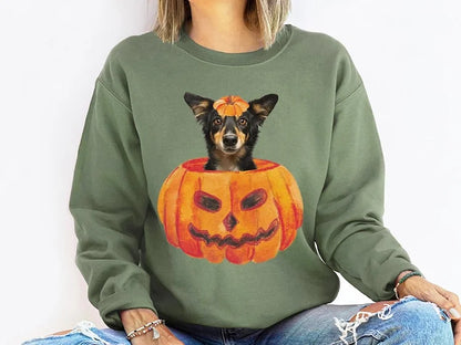 Camiseta Personalizada | Foto do Seu Pet com Abóbora Feliz