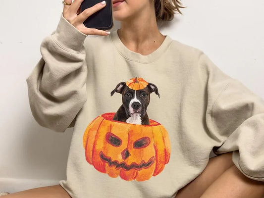 Camiseta Personalizada | Foto do Seu Pet com Abóbora Feliz