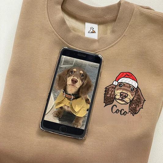 Camiseta e Moletom Bordado Personalizado | O Rosto do Seu Pet no Peito