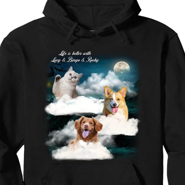 Impressão de Fotos Personalizada  Cão, Gato Animal de Estimação | Camiseta Moletom com Capuz