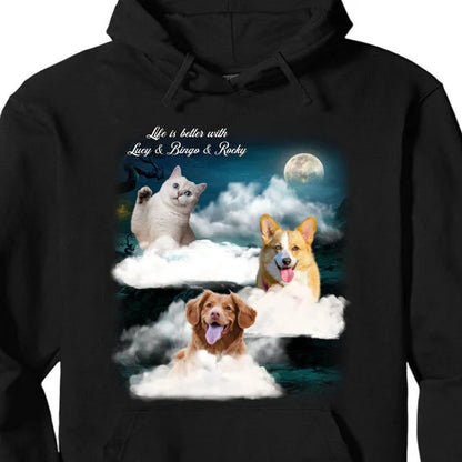 Impressão de Fotos Personalizada  Cão, Gato Animal de Estimação | Camiseta Moletom com Capuz
