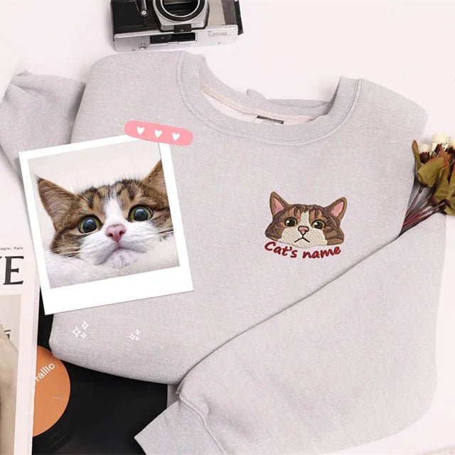 Moletom com Bordado Personalizado do Seu Pet | Seu Gatinho em Estilo