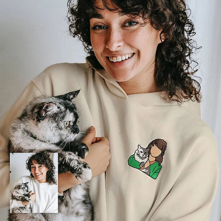Moletom Personalizado com Bordado de Você e Seu Pet | Amor em Cada Detalhe