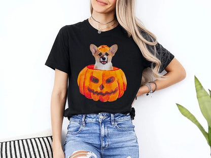Camiseta Personalizada | Foto do Seu Pet com Abóbora Feliz