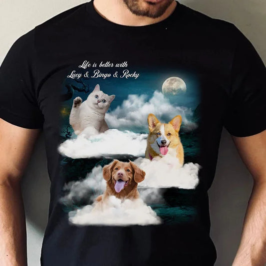 Impressão de Fotos Personalizada  Cão, Gato Animal de Estimação | Camiseta Moletom com Capuz